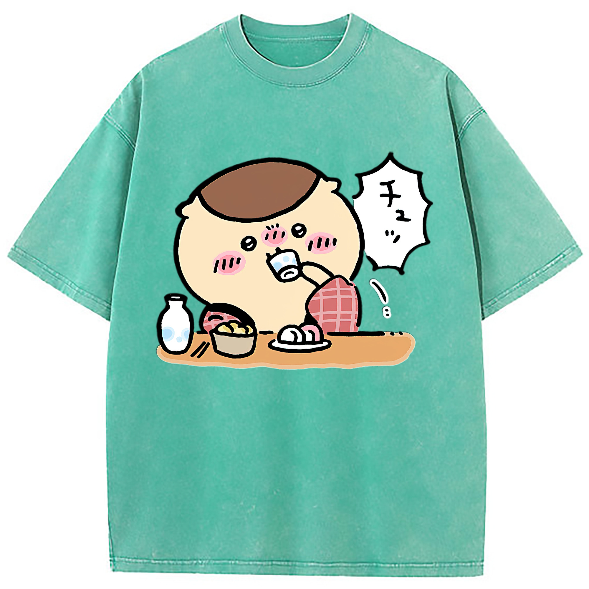 （画像用） ちいかわ くりまんじゅう Chii-kawa kuri manjū 綿100% ヴィンテージ風 半袖Tシャツ（フロントプリント）